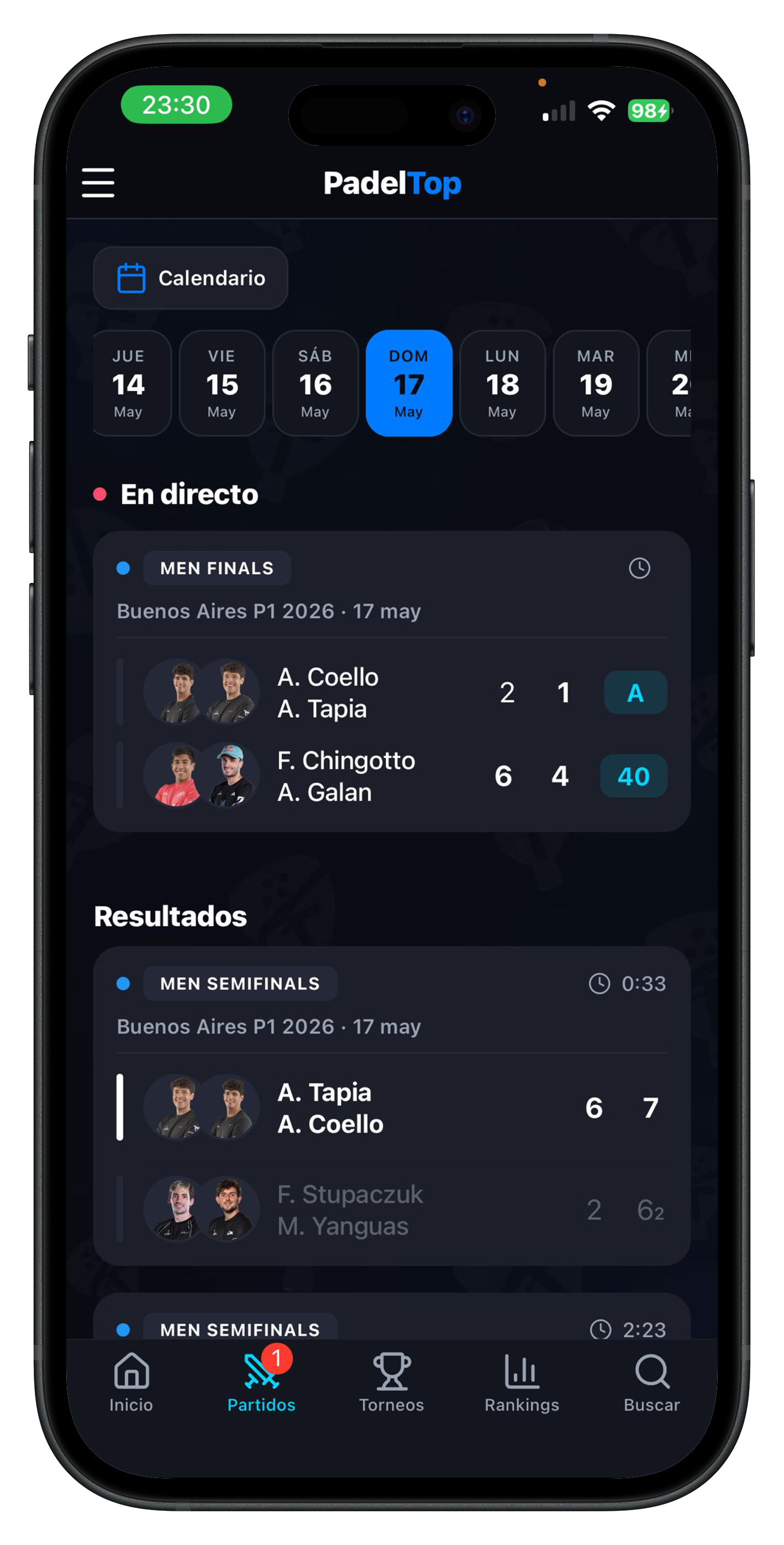 Captura de Partidos